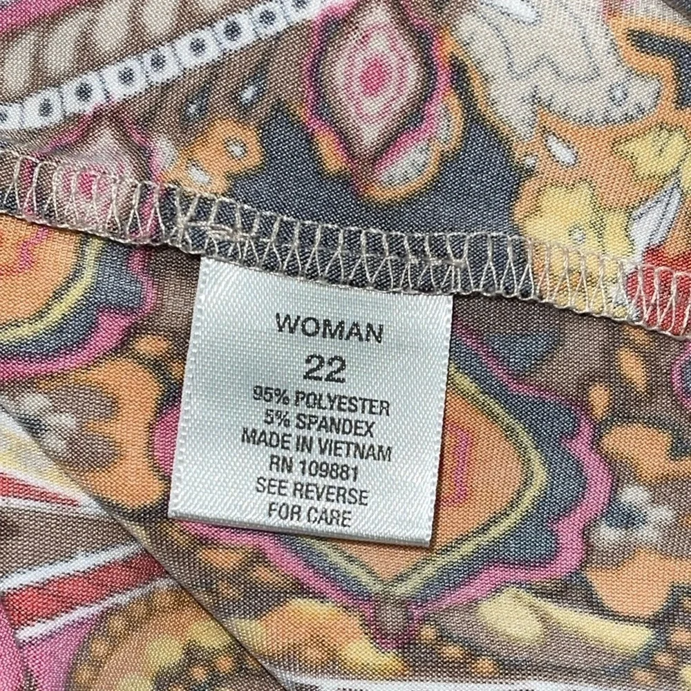 Dress Barn Women's Dress Size 22 Multi Color Pullover Elastic Waist Bohemian - Picture 6 of 7